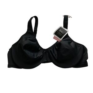 Bali Black Satin Minimizer Bra - Size 38C - NEW